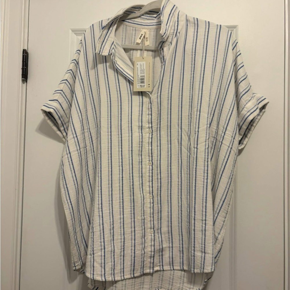 PACT oversized XS/S gauze button down